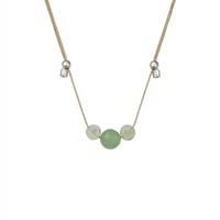 &Livy HyeVibe Multi Gemstones Necklace - Aventurine on Silver