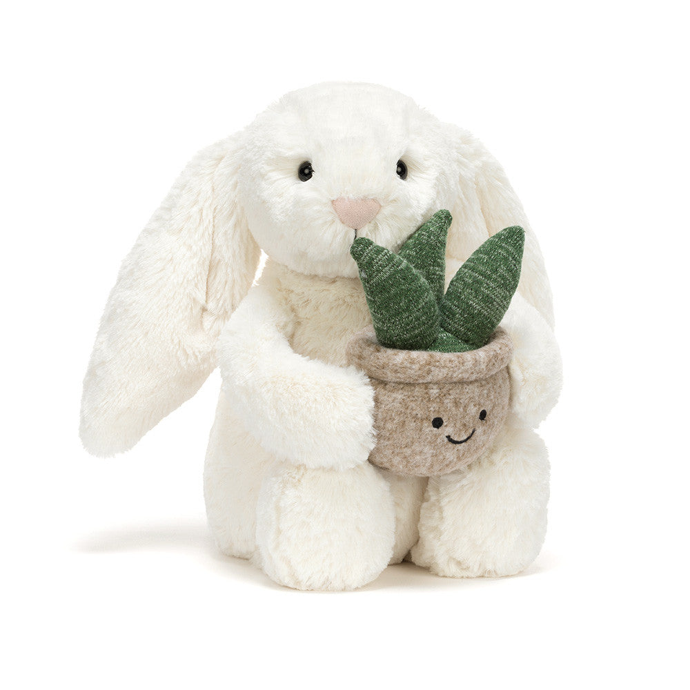 Jellycat Cream Bunny with Plant – DazzleUSA
