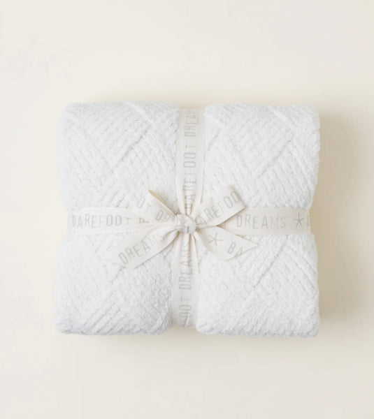Barefoot Dreams COZYCHIC® Diamond Weave Blanket in Cream