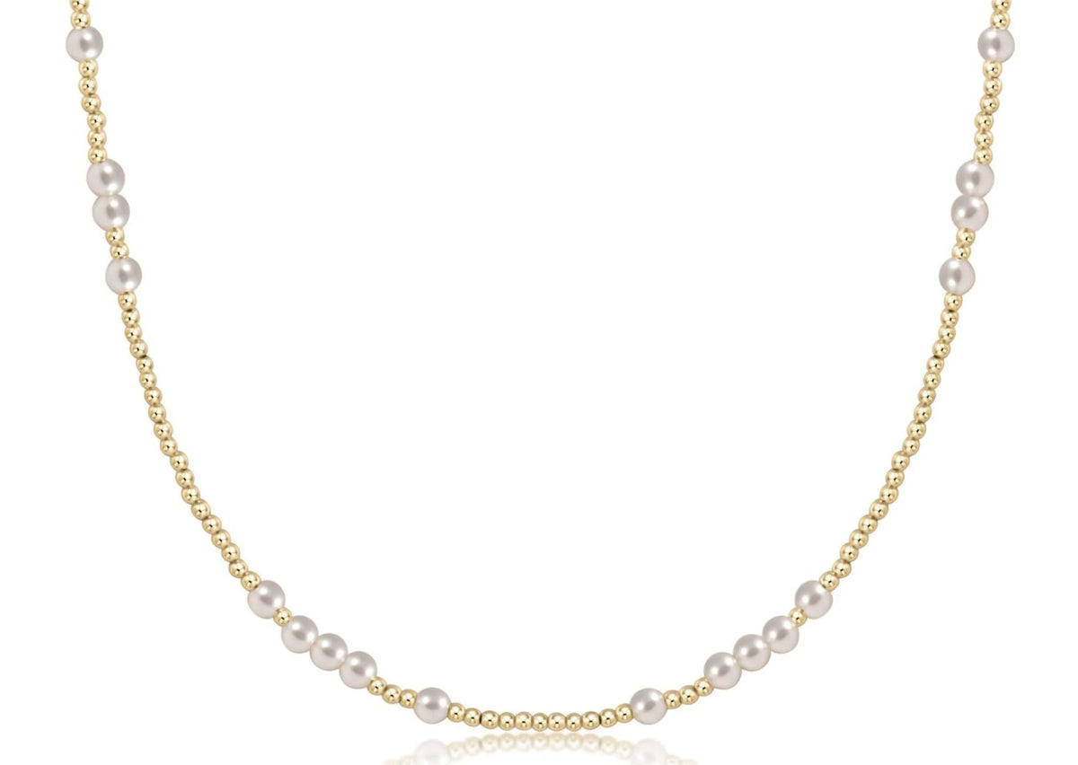 Enewton Hope Unwritten Pearl Necklace 2mm Gold with 4mm Pearl DazzleUSA