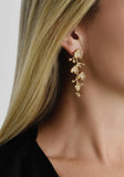 Anabel Aram Orchid Pave Clear White Dangle Earrings