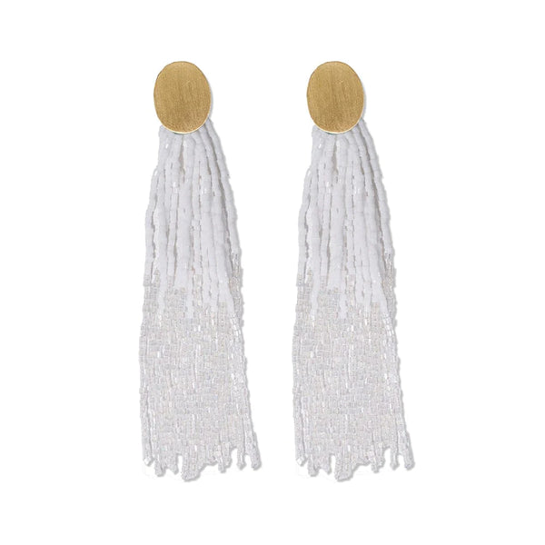 Ink + Alloy Mae Two Color Fringe Earring White