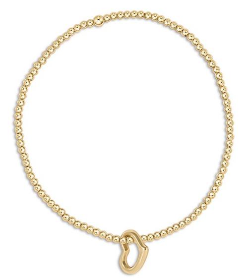 Enewton Classic Gold 2mm Bead Bracelet with Love Charm