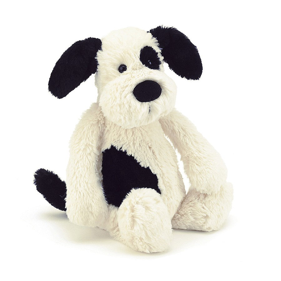Jellycat Bashful Rufferty Black and Cream Puppy Original – DazzleUSA