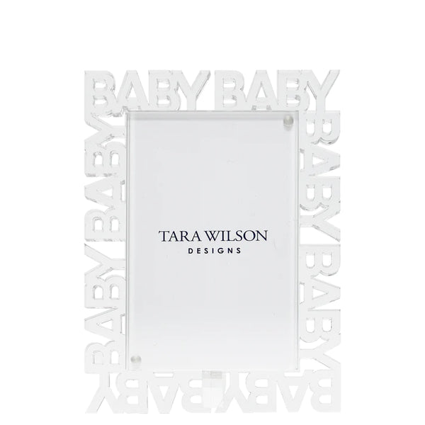 Tara Wilson Beveled Clear Lucite BABY Picture Frame