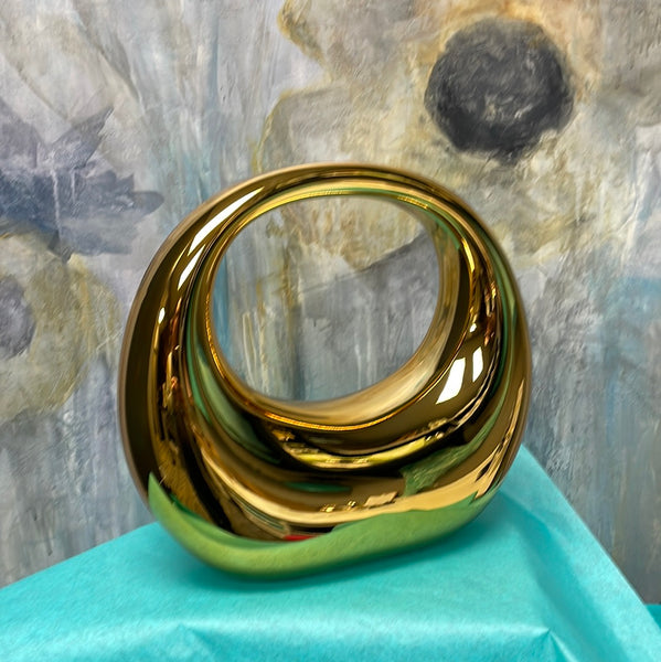 Shiver + Duke Acrylic Bubble Bag in Gold