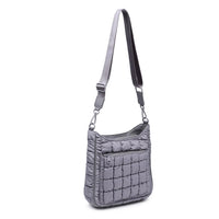 Sol and Selene Aura - Quilted Nylon Puffer Crossbody Handbag in Grey