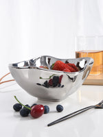Pampa Bay Small Organic Square Bowl in Silver