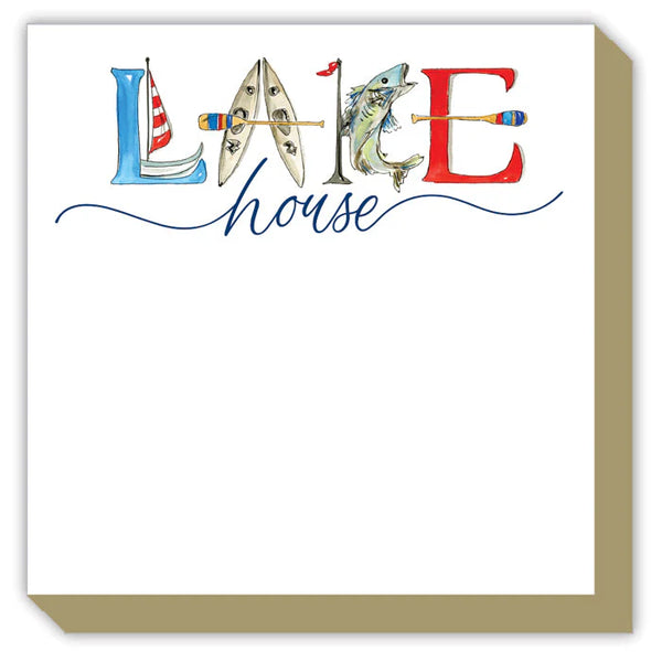 Luxe Notepad Hand Painted Lake House