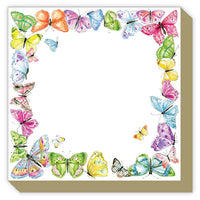 Colorful butterfly border on a white background