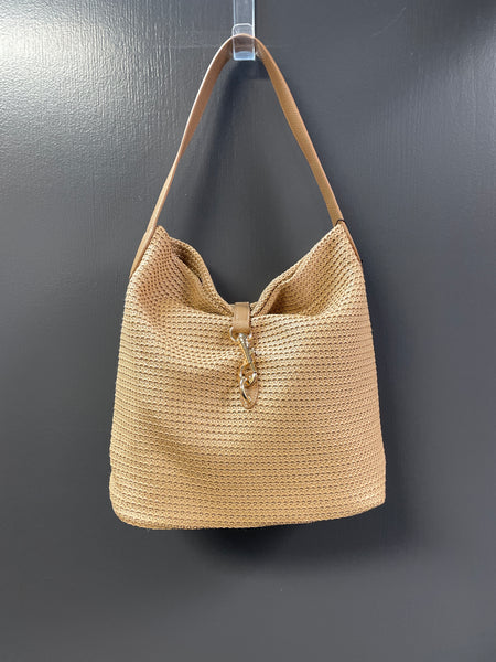 Haute Shore Emily Raffia Hobo Handbag in Toast