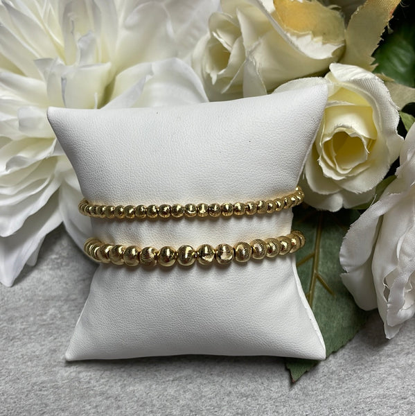 Iishii Designs Textured Bead Bracelets in Gold