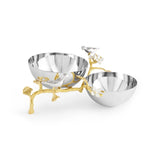 Michael Aram Lovebirds Silver and Gold Double Dish