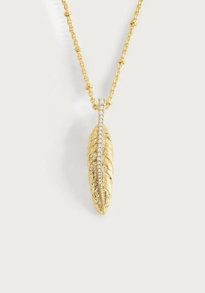Anabel Aram Feather Small Pendant Necklace