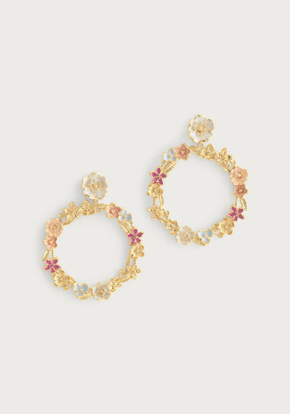 Anabel Aram Wildflower Gathered Hoop Earring