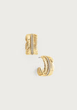 Anabel Aram Feather Small Pave Hoop Earrings
