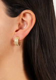 Anabel Aram Feather Small Pave Hoop Earrings