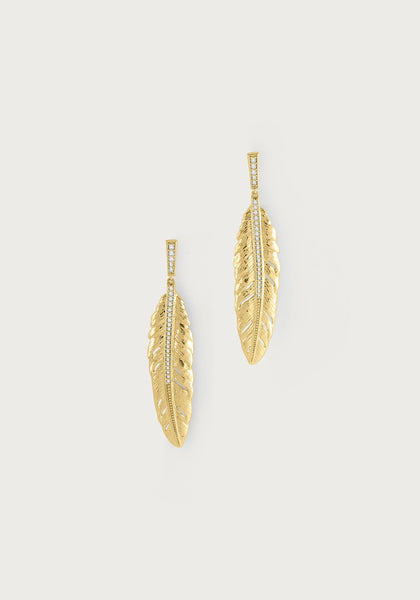Anabel Aram Feather Drop Earrings