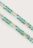 Anabel Aram Milos Beaded Necklace in Turquoise with Pearl Charm