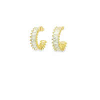 Elizabeth and Rose 18K Gold Filled CZ Baguette Huggie Earring