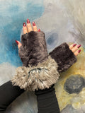 Reversible Faux Fur Fingerless Gloves