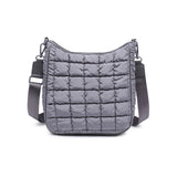 Sol and Selene Aura - Quilted Nylon Puffer Crossbody Handbag in Grey