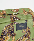 Wouf Large Toiletry Bag in Olive Leopard