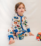 Margo Rebecca Zippered One Piece Pajama in Little Truckers