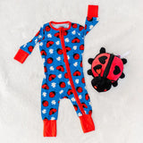 Margo Rebecca Zippered One Piece Pajama in Ladybug Hugs
