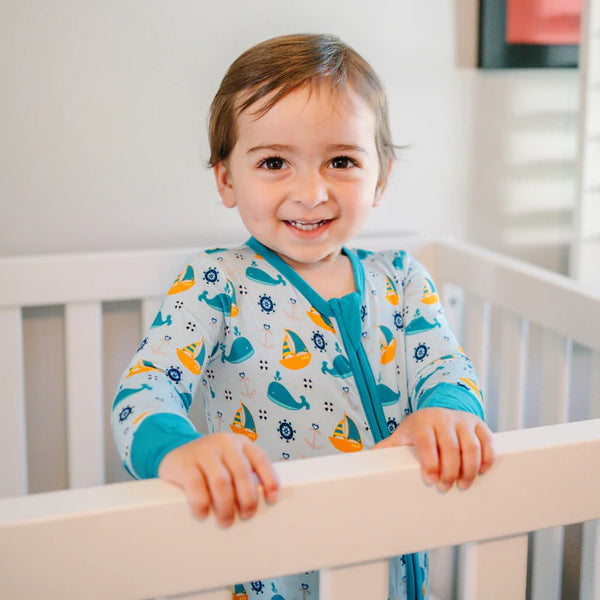 Margo Rebecca Zippered One Piece Pajama in Sail Away With Me