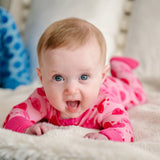 Margo Rebecca Zippered One Piece Pajama in Smile Child Pink