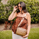 Margo Rebecca Metallic Brown Handbag