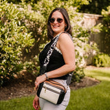 Margo Rebecca Tri-color Black/Brown/White Handbag