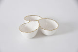 Pampa Bay Organic Three Section Server in White with Gold Trim