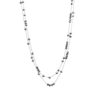 Marlyn Schiff Delicate Layered Necklace with Hematite Crystals