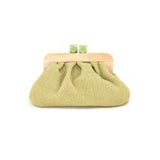 Raffia Wood Top Bag