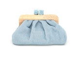 Raffia Wood Top Bag