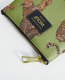 Wouf Small Pouch in Olive Leopard