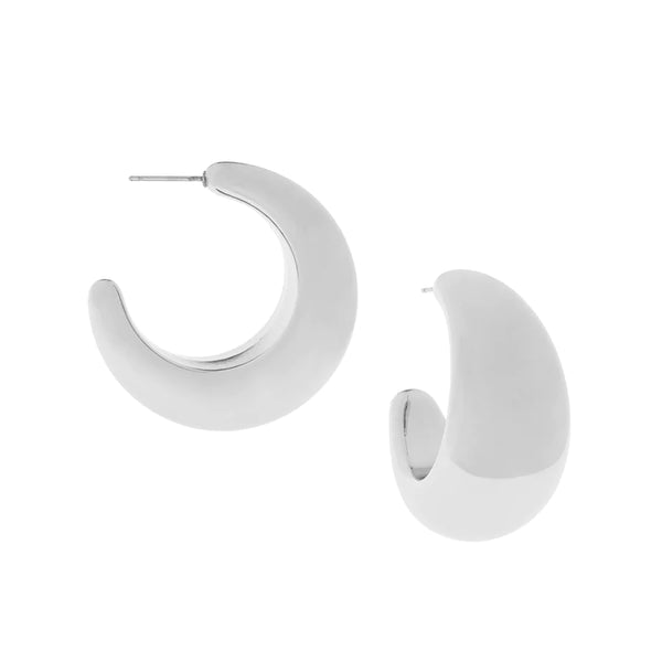 Marlyn Schiff Large Hollow Crescent Hoop Earring