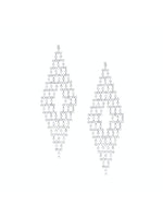 Marlyn Schiff Diamond Shape Crystal Mesh Earring