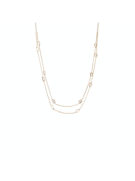 Marlyn Schiff Delicate Layered Necklace with Bevel Crystals