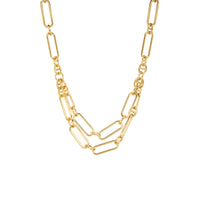 Marlyn Schiff Layered Paperclip Chain Necklace