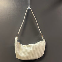 Remi and Reid Peppa Convertible Large Woven Hobo Handbag in White