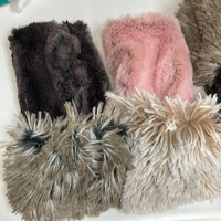Reversible Faux Fur Fingerless Gloves