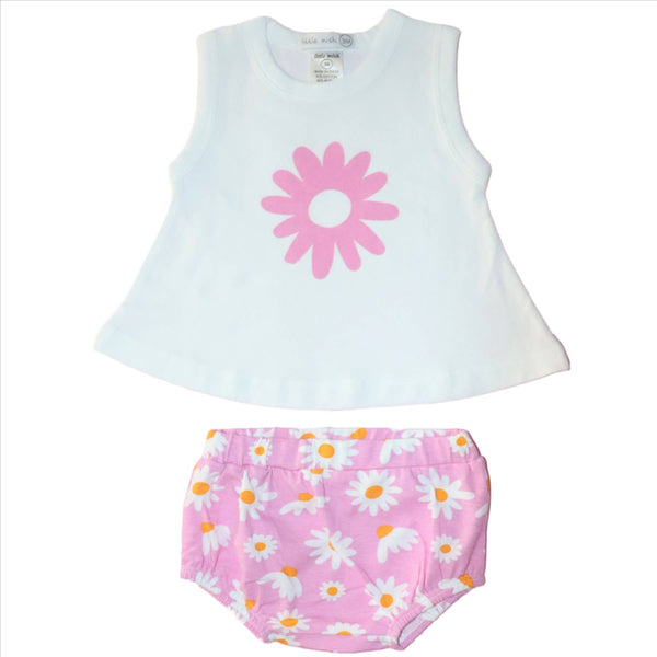 Baby Steps and Little Mish Baby Swing Diaper Set - Pink Daisy