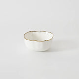 Pampa Bay Small Organic Square Bowl in White with Gold Trim