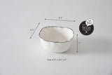 Pampa Bay Portofino Small Organic Square Bowl in White with Silver Trim