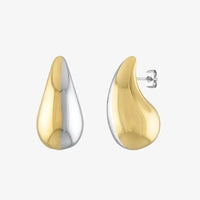 Elizabeth and Rose Two-Tone Stainless and Gold Droplet Waterproof Earring