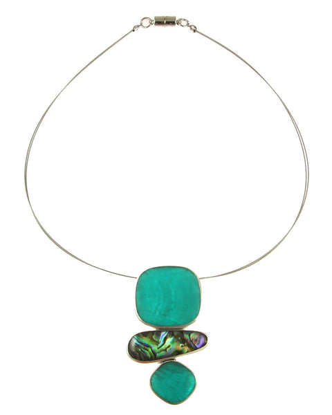 Origin Triple Organic Oval Pendant Necklace