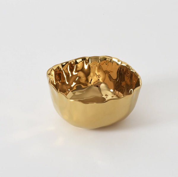 Pampa Bay Small Organic Square Bowl in Gold